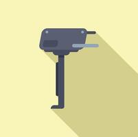 Boat motor hanging on yellow background with shadow vector