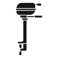 Boat motor icon showing propeller rotating and generating power vector