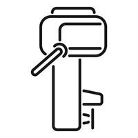 Boat motor with propeller for inflatable boat line icon vector