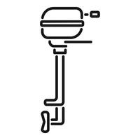 Boat motor engine hanging from transom isolated on white background vector