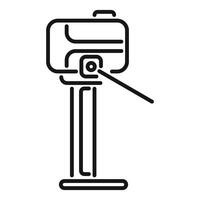Line icon of a parking machine accepting a contactless payment vector