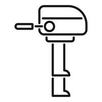 Boat motor is running on white background icon thin line vector
