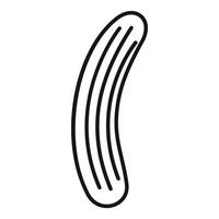 Black line drawing of a fresh cucumber for salad vector