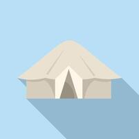 Large camping tent with shadow for glamping vacation vector