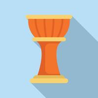 African djembe drum standing on blue background vector