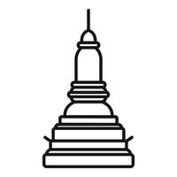 Ancient buddhist stupa standing tall in simple line art style vector