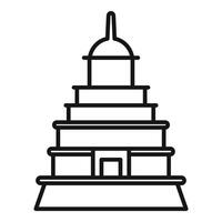 High multi storey building with spire having many levels vector