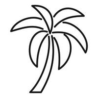 Minimalist line art drawing of a palm tree on a white background vector