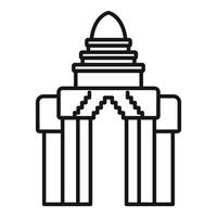 Ancient building with pillars and big dome representing khmer architecture vector