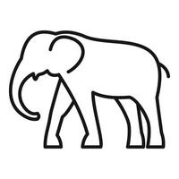 Line style elephant walking with trunk down illustration vector