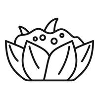 Korean kimchi cabbage fermenting in bowl line icon vector