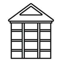 Warehouse building facade with big windows for storage and logistics vector