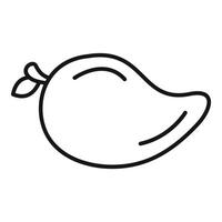 Fresh mango with leaf line icon representing tropical fruit vector