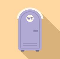 Plastic toilet showing wc sign indicating public restroom vector