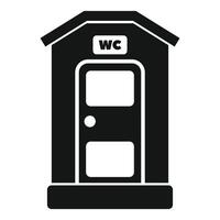 Public toilet building featuring wc sign on top vector