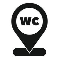 Black pin pointing wc location vector