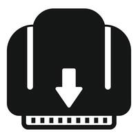 Downloading data from cloud storage with progress bar icon vector