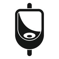 Simple black icon of a urinal for public restrooms vector