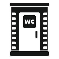 Public bio toilet icon showing wc sign and door vector