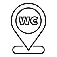 Location pin icon indicating a public toilet is available vector