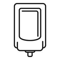 Wall mounted automatic sensor soap dispenser line icon vector