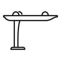 Simple line icon of a balance beam used in gymnastics vector