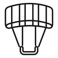 Open parachute for skydiving is floating in the air vector