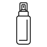 Spray bottle dispensing liquid outline icon showing container vector