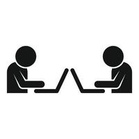 Two developers working using laptop computer programming coding icon vector