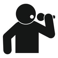 Silhouette of a singer performing with microphone vector