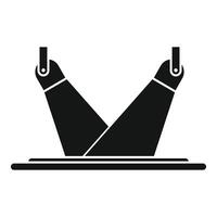 Simple icon of two spotlights shining down on a black background vector