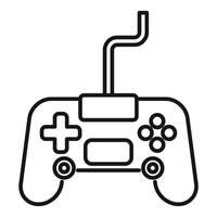 Wired gaming controller featuring buttons and directional pad vector