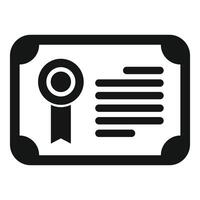 Official certificate with ribbon showing successful completion vector