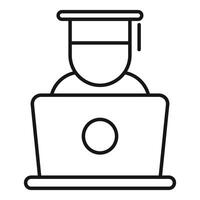 Student using laptop for online education and e learning platform vector
