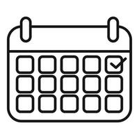 Calendar showing month marked with check mark for appointment or deadline vector
