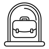 Airport security scanner detecting briefcase content vector