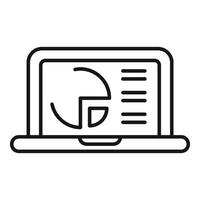Laptop showing statistical business graph on screen vector