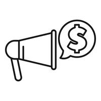 Megaphone announcing with dollar symbol speech bubble money marketing icon vector
