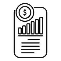 Financial report showing increasing profits with rising bar graph and dollar symbol vector