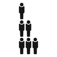 Group of people standing forming pyramid hierarchy vector