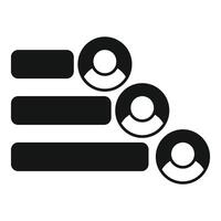 Three people icons representing a queue or ranking vector
