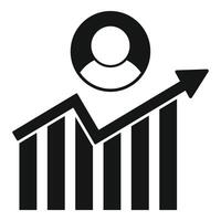Growing business graph depicting increasing career path vector