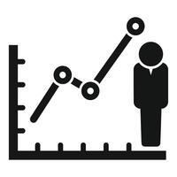 Businessman analyzing growing business chart statistics vector