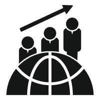 Businessmen team growing up on top of the world with rising up arrow vector