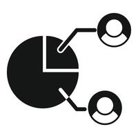 Audience analysis connecting with target group through pie chart vector