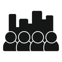 Business people analyzing growing bar chart icon vector