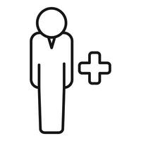 Businessman standing with plus sign icon for adding a new team member vector