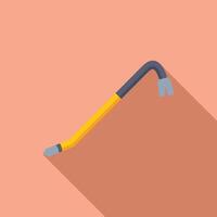 Crowbar tool lying with shadow on pink background vector