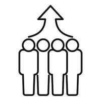 Business team working together reaching common goal with up arrow growth vector