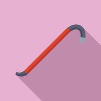 Red crowbar lying on pink background with shadow vector